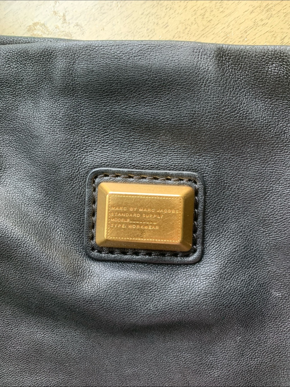 Marc by Marc Jacobs Black Leather Shoulder Bag with Gold Hardware - Picture 2 of 5